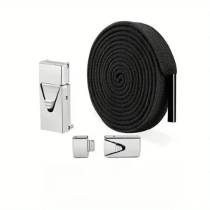 3 Pairs of Black Non Tied Shoelaces, Suitable for Casual Shoes and Boots, Lightweight and Easy To Carry, Adjustable Elasticity