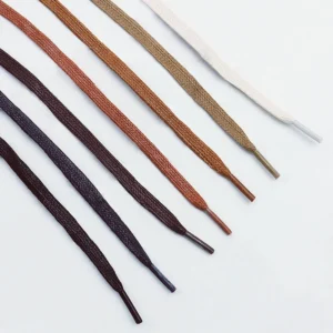 1 Pair Waxed Flat Shoelaces Leather Waterproof Casual Shoe Laces Unisex Boots Shoelace Width 0.6cm Shoes Lace