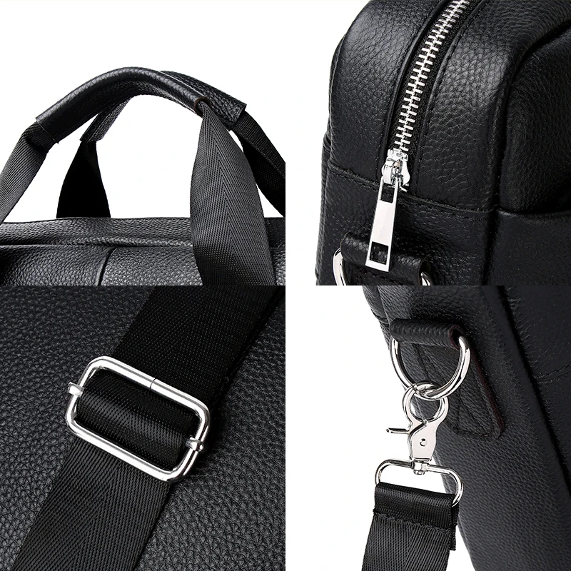 SCHLATUM Genuine Leather Briefcases Hard For Men Luxury Handbags Laptop Briefcase Bags 15.6 Inch Office Bussiness Computer Bag - Image 5