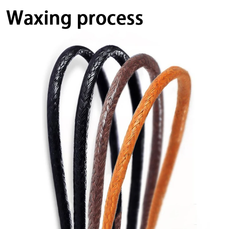 1Pair Waterproof Leather Shoelace Round Waxed Shoelaces Sneakers Boots Shoelace Rope 80cm/100cm/120cm/140cm/160cm - Image 4