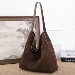 Soft Suede Cow Leather Women's Shoulder Crossbody Bags Luxury Designer Brand Ladies High Quality Large Tote Bag Autumn Winter