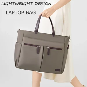 【 Laptop Bag 】 Nylon casual ladies' laptop bag, daily commuting briefcase, lightweight double main pocket single-shoulder bag