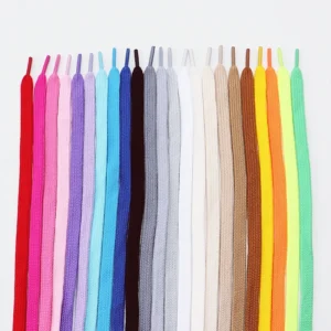 1Pair 8mm wide classic solid color shoelace Flat cotton shoelace Sneakers canvas shoes quality shoelaces 80/100/120/140/160cm