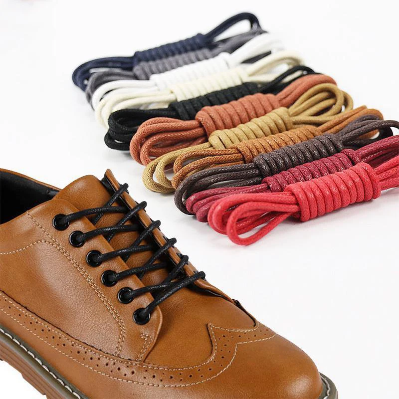 1Pair Waterproof Leather Shoelace Round Waxed Shoelaces Sneakers Boots Shoelace Rope 80cm/100cm/120cm/140cm/160cm - Image 5