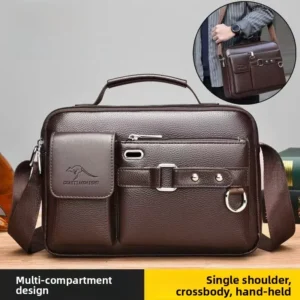 Men's Casual Business Single Shoulder Bag Large Capacity Multi-compartment Portable Briefcase Convenient Commuting Satchel