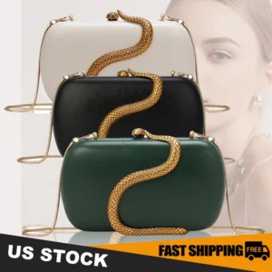 Metal Snake Party Bags For Women Highclass Smooth Designer Evening Bags Purses Clutch Party Chain Shoulder Handbags Bolsos