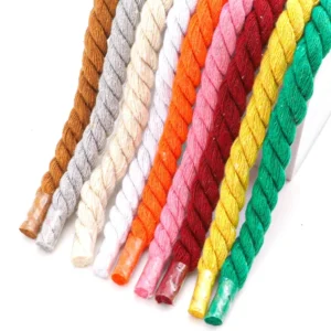 Round Shoelaces for Sneakers Quality Colorful 1CM Thicker Cotton Linen Weaving Bold Shoelace Running Sneakers Boots Shoe Laces