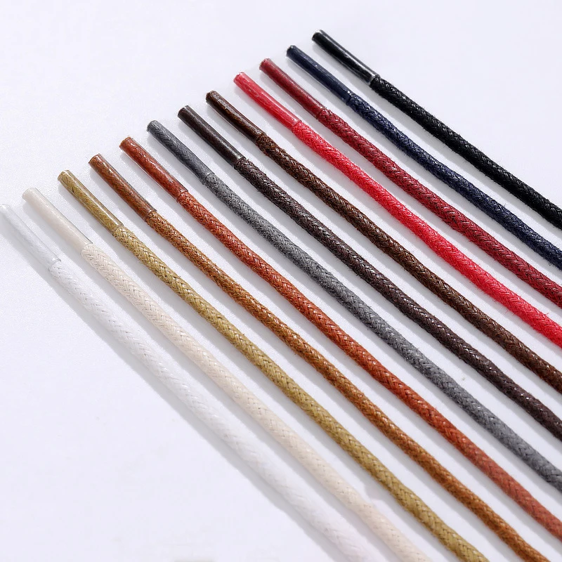 1Pair Waterproof Leather Shoelace Round Waxed Shoelaces Sneakers Boots Shoelace Rope 80cm/100cm/120cm/140cm/160cm - Image 2