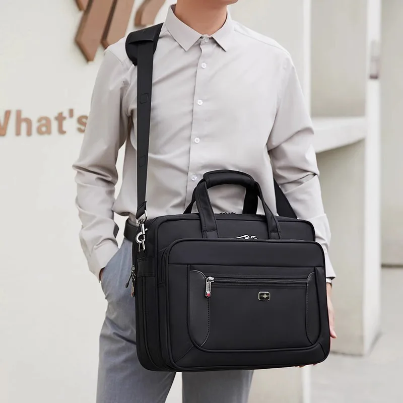 Swiss Style Business Briefcase for Men16 Inch Laptop Bag Expandable Handbag Shoulder Bag Water-Resistant Durable Travel Work Bag - Image 2