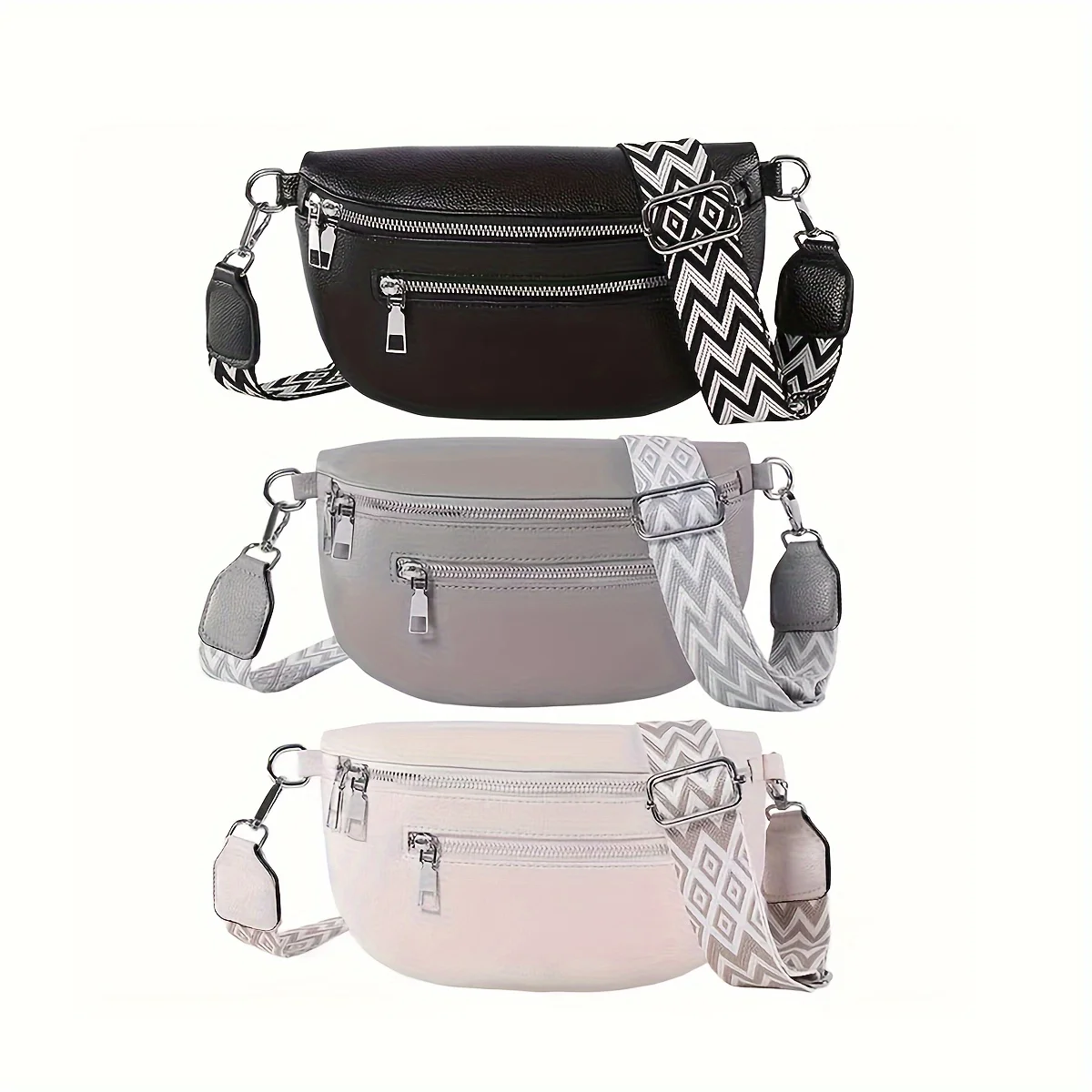 Soft Leather Women's Fashion Casual Fanny Pack Saddle Bag New Fashion Chest Bag Single Shoulder Crossbody Bag Travel Mobile Phone