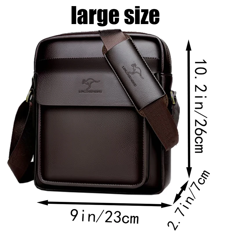 Men's shoulder bag, essential for business work, comes in large and small designs, simple crossbody bag - Image 2